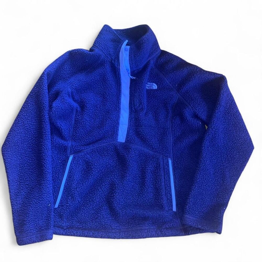 The North Face Women's Dark Purple Sheepeater Fleece Sherpa Quarter Zip SZ L
